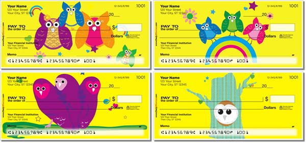 Colorful owl checks series