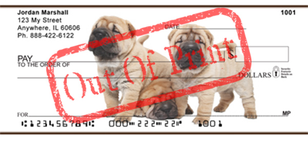 sharpei puppy checks out of print