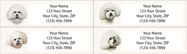 bichon frise address labels