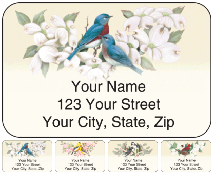 birds and blossoms address labels