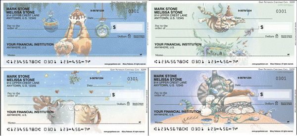 Gary Patterson Christmas Cats Checks