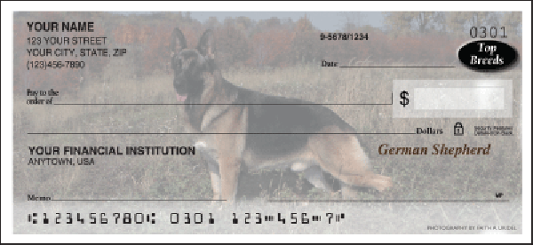 personal checks printed with german shepherd picture