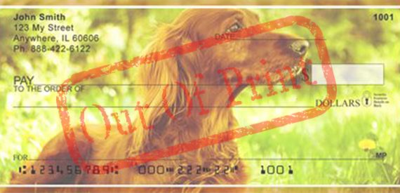 irish setter checks out of print