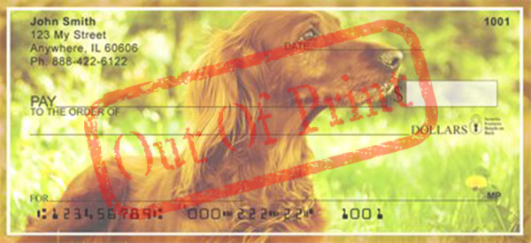 irish setter checks out of print