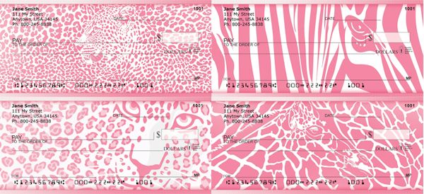 Pink Animal Print Checks