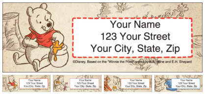 Winnie the Pooh Bear address labels