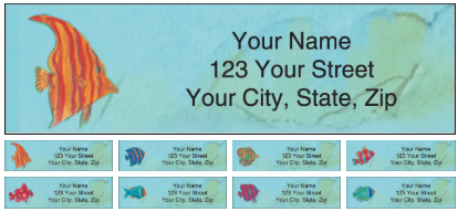 tropical fish address labels