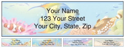 tropical reef address labels