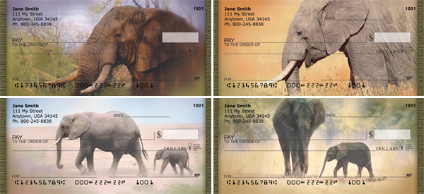 wild elephant portraits check series